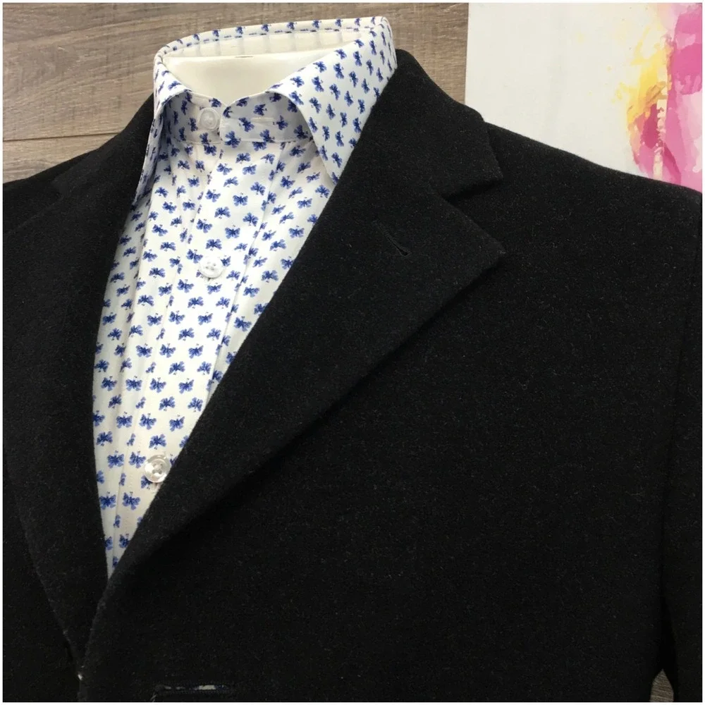 NEW PERRY ELLIS Mens‎ Long Coat Casual Trench Jacket Size 40S Classic Wool Suit
